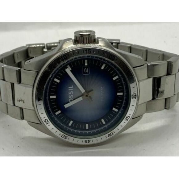 Fossil AM4369 Men's Watch Blue Dial Stainless Steel Silver 40mm Case Quartz D725 - Picture 6 of 9